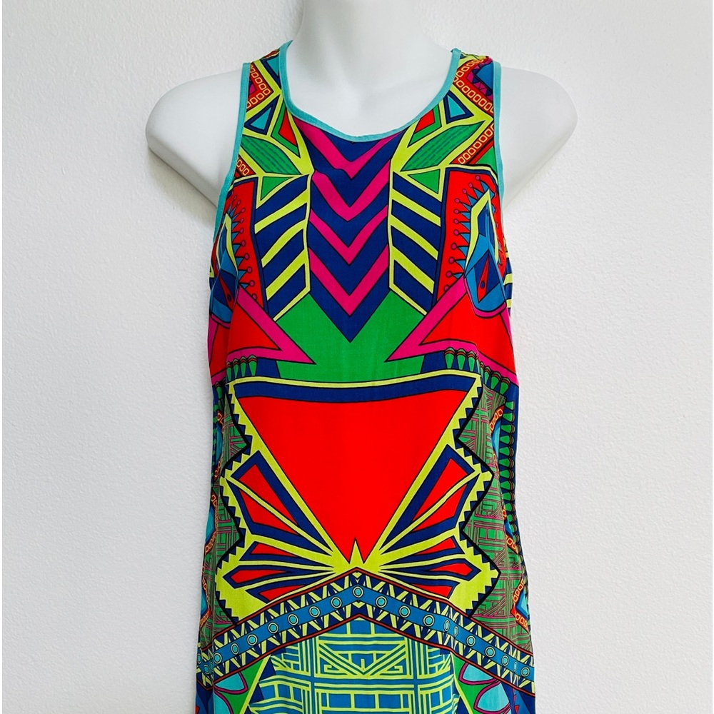 FLYING TOMATO Dress Colorful ART DECO Print Shift Size XS - Picture 6 of 12